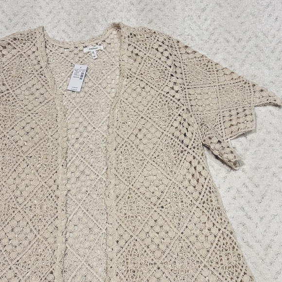 Maurices Crochet Open Front Cardigan Cover Up NEW Women Medium Creamy Beige Gift - Picture 10 of 15